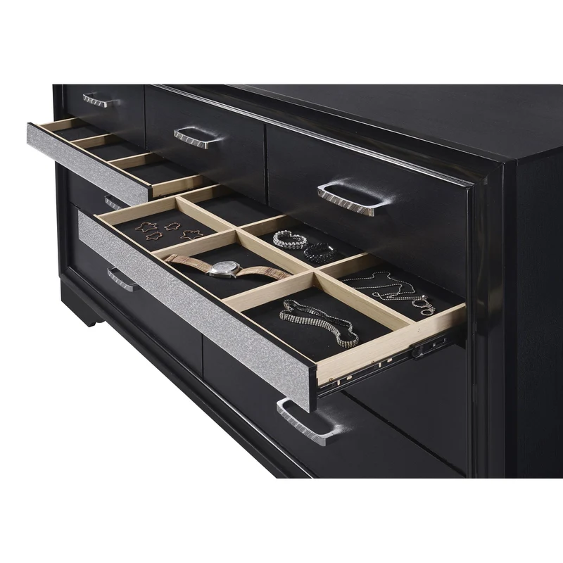 Coaster Furniture Miranda 206363M 7-Drawer Dresser with Mirror - Black