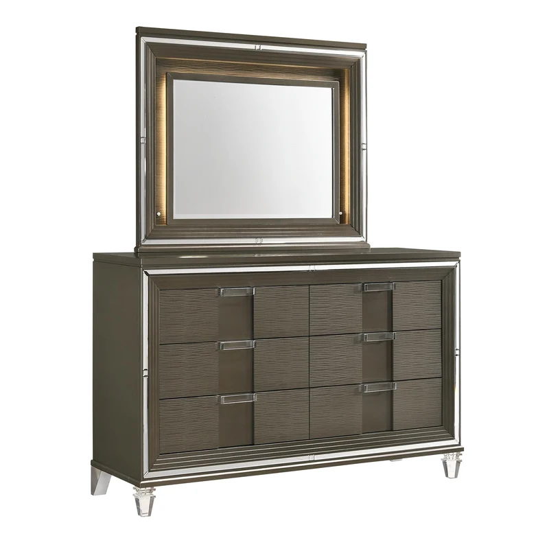 Elements International Twenty Nine TN600DRMR Dresser w/ Mood Lighting Mirror