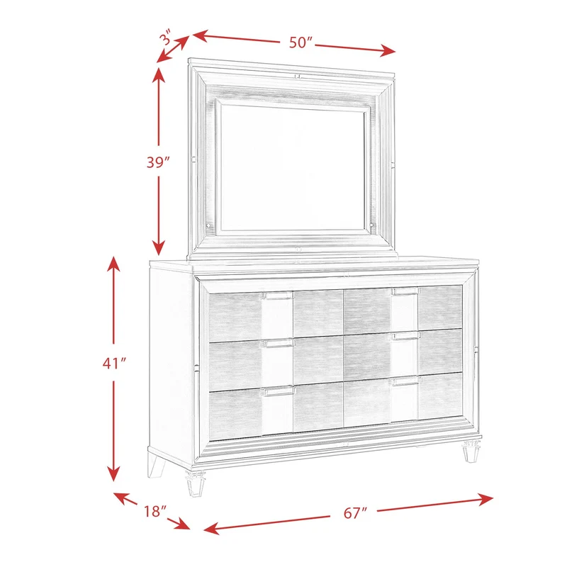 Elements International Twenty Nine TN600DRMR Dresser w/ Mood Lighting Mirror