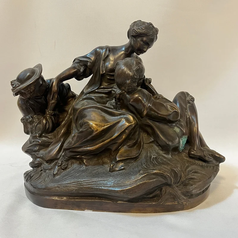 Bronze figure “Gallant Scene”, after Etienne-Maurice Falconet, in the style of François Boucher