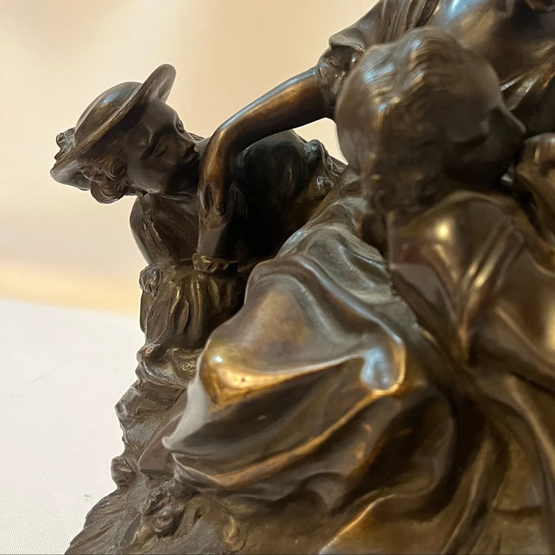 Bronze figure “Gallant Scene”, after Etienne-Maurice Falconet, in the style of François Boucher