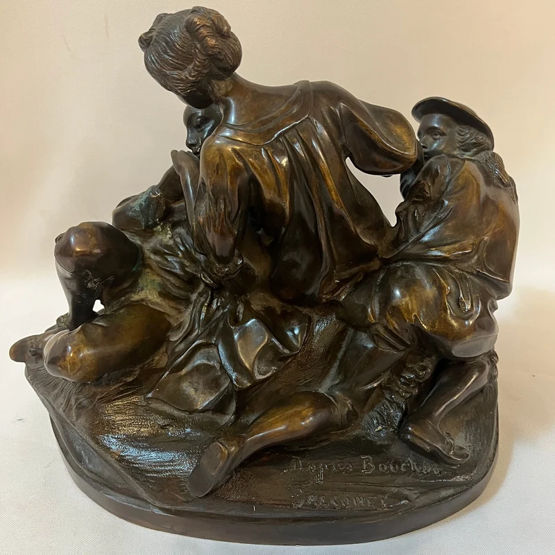 Bronze figure “Gallant Scene”, after Etienne-Maurice Falconet, in the style of François Boucher