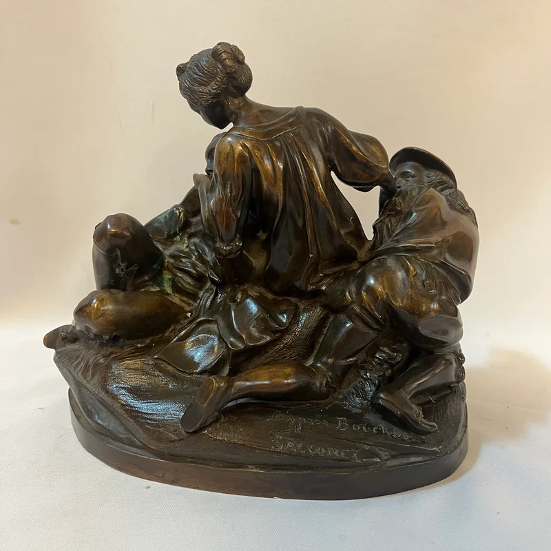 Bronze figure “Gallant Scene”, after Etienne-Maurice Falconet, in the style of François Boucher
