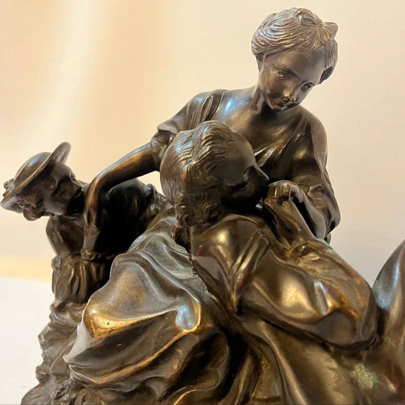 Bronze figure “Gallant Scene”, after Etienne-Maurice Falconet, in the style of François Boucher