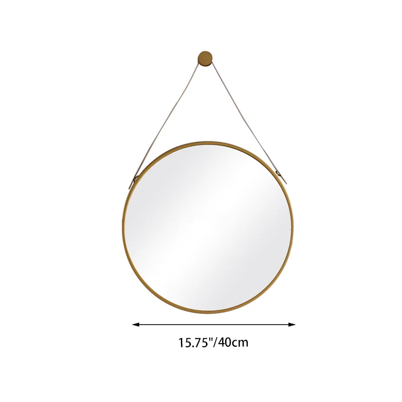 Modern Minimalist Round Aluminum Alloy Glass Wall Mirror Makeup Mirror For Bathroom