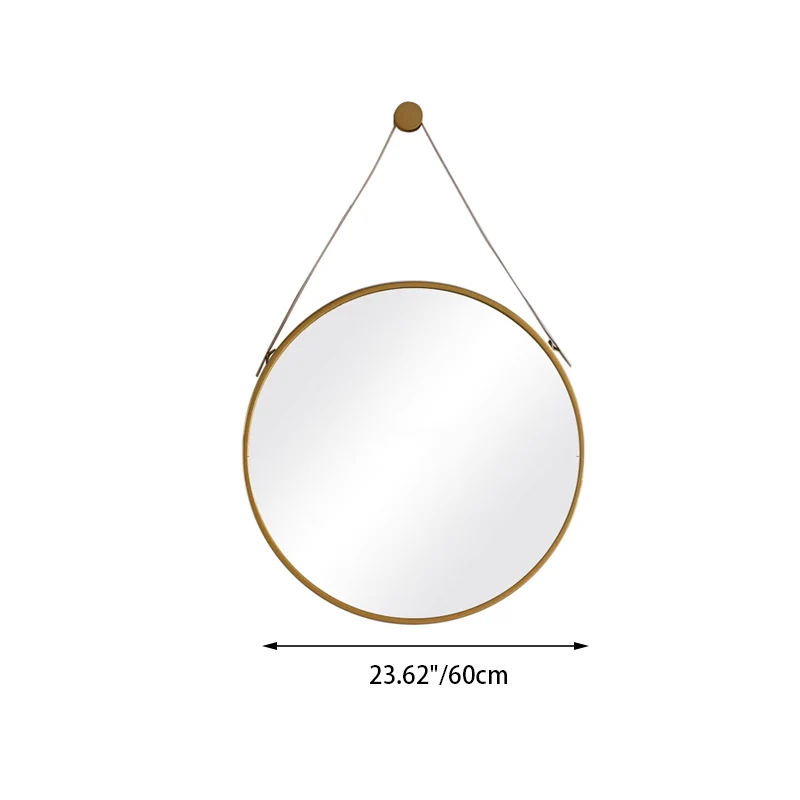 Modern Minimalist Round Aluminum Alloy Glass Wall Mirror Makeup Mirror For Bathroom