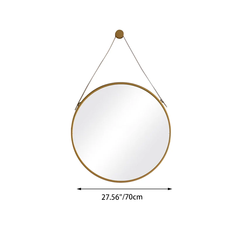 Modern Minimalist Round Aluminum Alloy Glass Wall Mirror Makeup Mirror For Bathroom