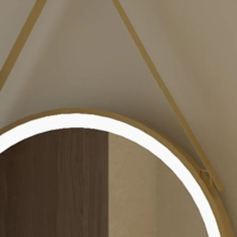 Modern Minimalist Round Aluminum Alloy Glass Wall Mirror Makeup Mirror For Bathroom