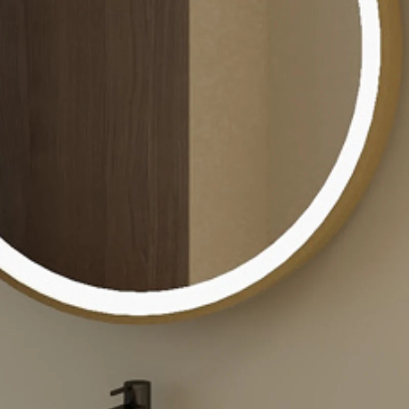 Modern Minimalist Round Aluminum Alloy Glass Wall Mirror Makeup Mirror For Bathroom