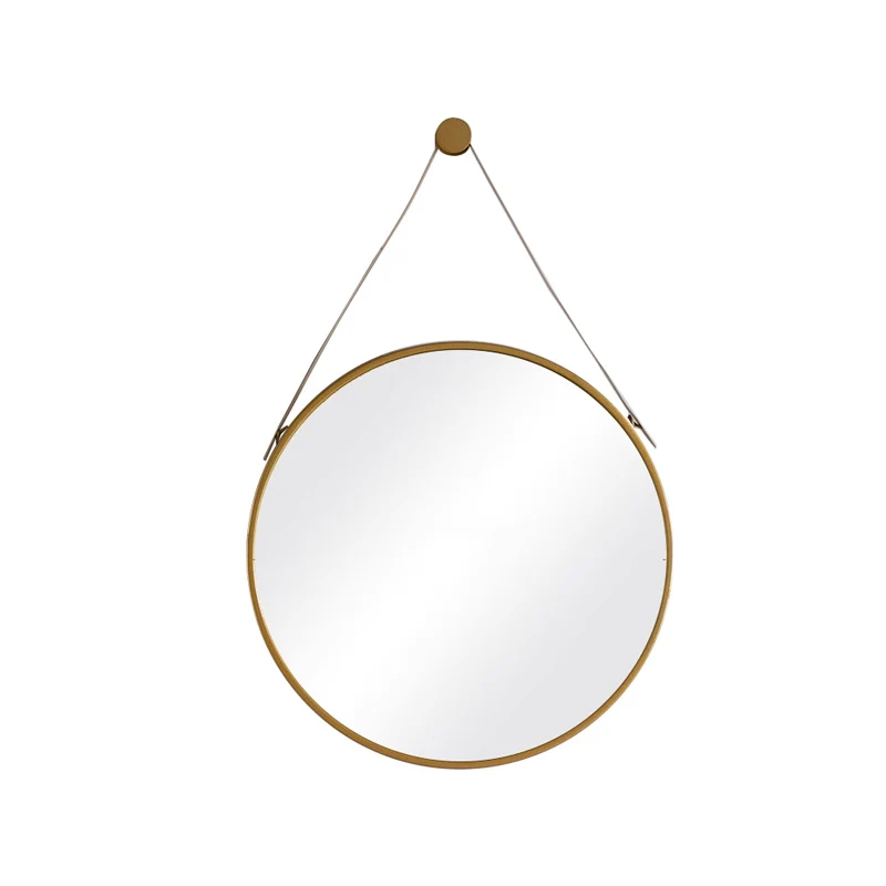 Modern Minimalist Round Aluminum Alloy Glass Wall Mirror Makeup Mirror For Bathroom