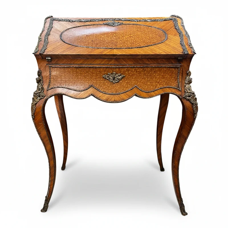 Secretaire francés estilo Luis XV parquetería comienzos s.XX