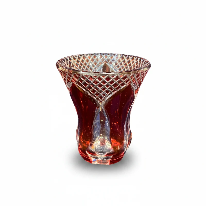 Florero Art Déco cristal Val Saint Lambert rojo trompeta