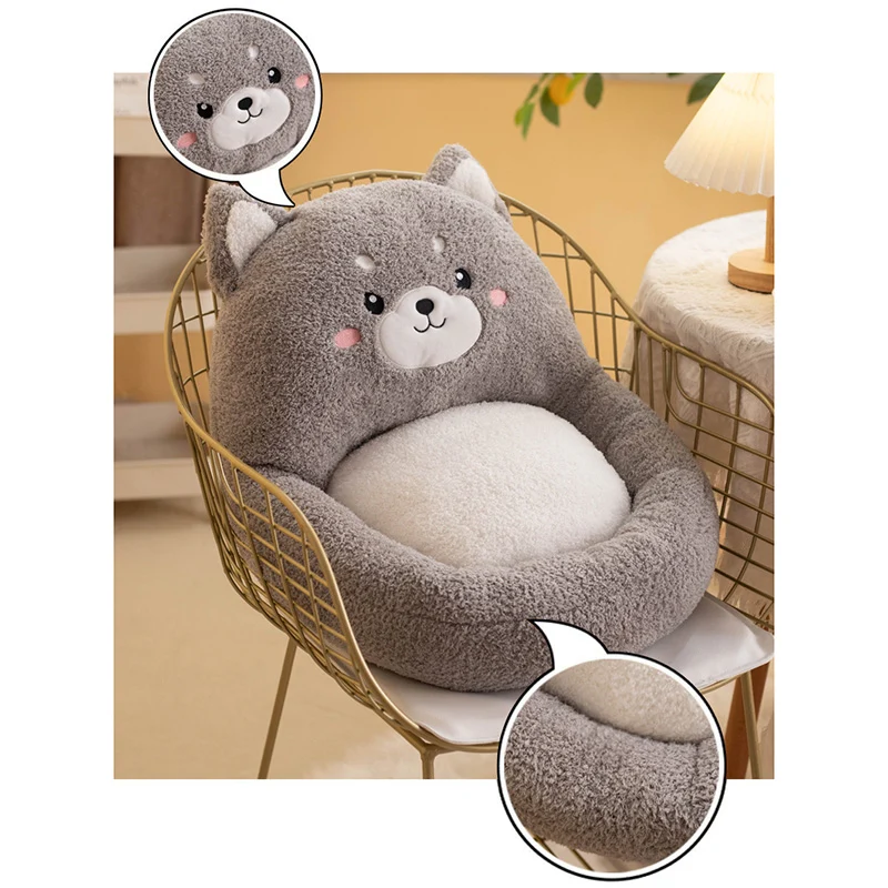 Contemporary Creative Velvet PP Cotton Ellipse Cartoon Animals Cushion Sofa Backrest For Living Room & Bedroom