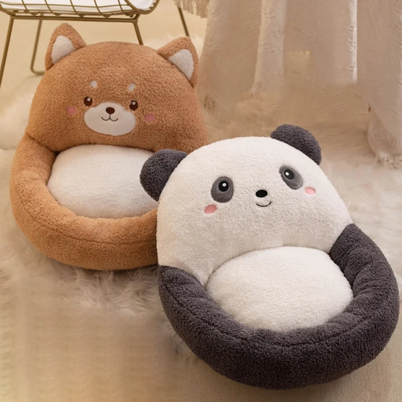 Contemporary Creative Velvet PP Cotton Ellipse Cartoon Animals Cushion Sofa Backrest For Living Room & Bedroom