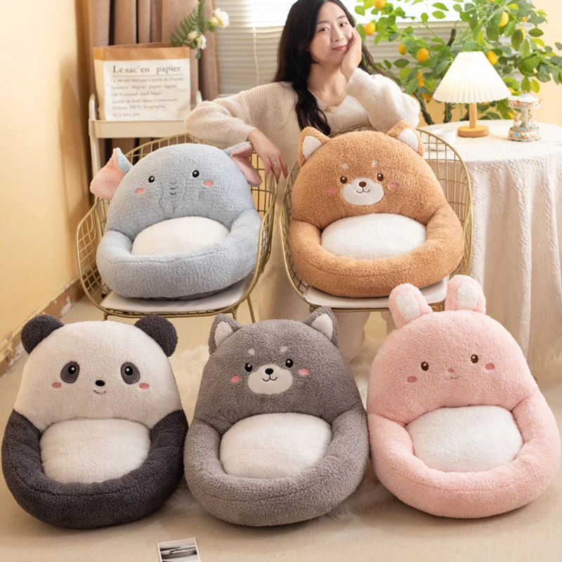 Contemporary Creative Velvet PP Cotton Ellipse Cartoon Animals Cushion Sofa Backrest For Living Room & Bedroom