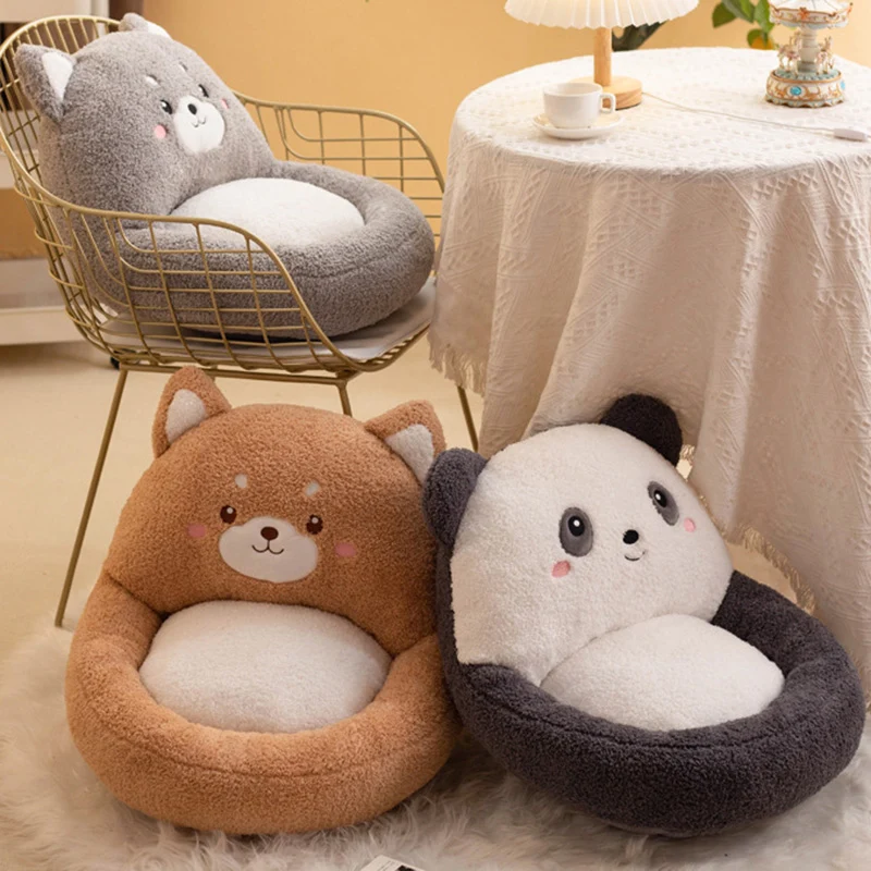Contemporary Creative Velvet PP Cotton Ellipse Cartoon Animals Cushion Sofa Backrest For Living Room & Bedroom