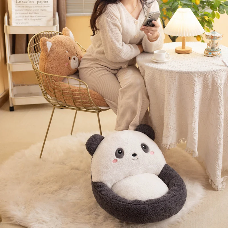 Contemporary Creative Velvet PP Cotton Ellipse Cartoon Animals Cushion Sofa Backrest For Living Room & Bedroom