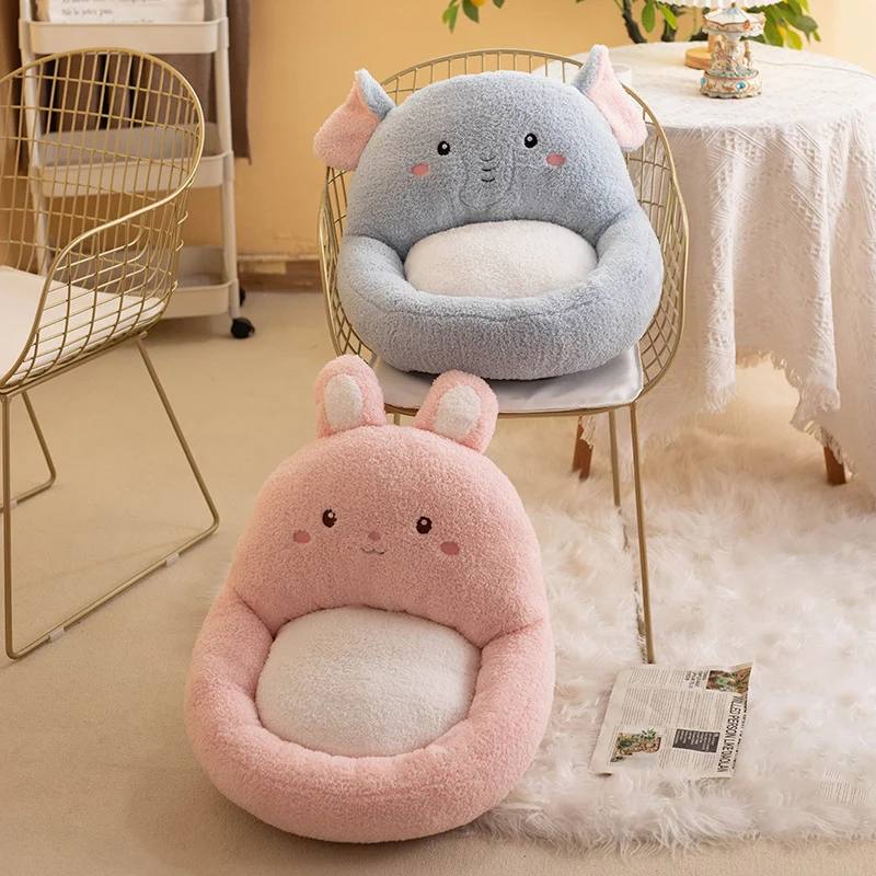 Contemporary Creative Velvet PP Cotton Ellipse Cartoon Animals Cushion Sofa Backrest For Living Room & Bedroom