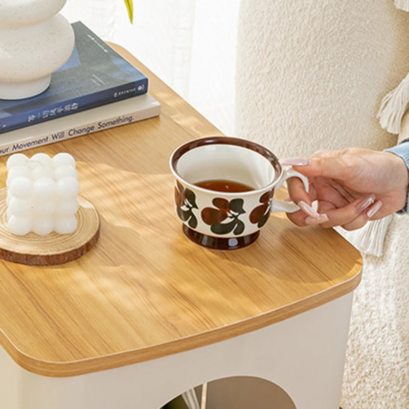 Modern Minimalist Hollowed-Out Rectangular Iron Plywood Narrow End Table 2-Tier For Living Room
