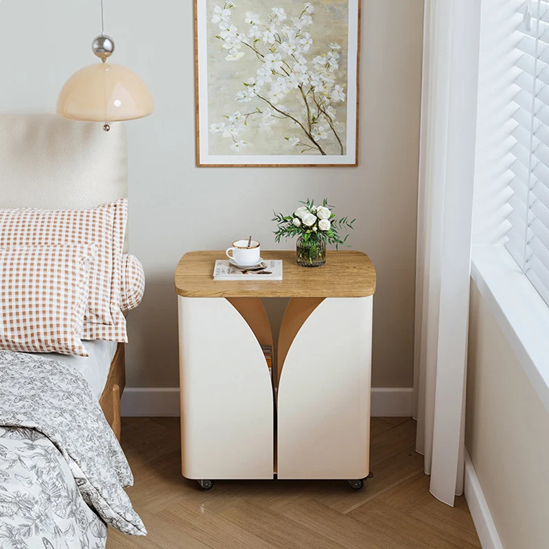 Modern Minimalist Hollowed-Out Rectangular Iron Plywood Narrow End Table 2-Tier For Living Room