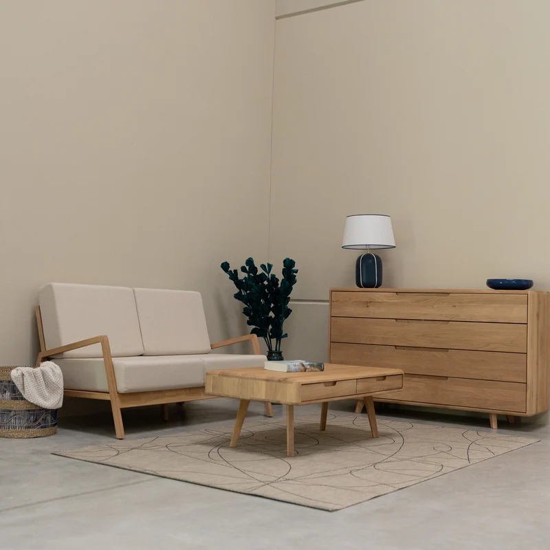 Sofá dos plazas madera maciza SWEDEN | NordicStory