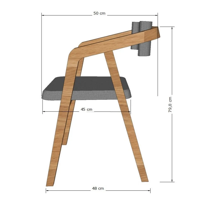 Pack de 2 o 4 Sillas de comedor madera maciza roble tapizadas Soho | NordicStory