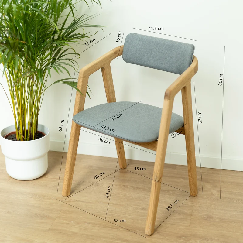 Pack de 2 o 4 Sillas de comedor madera maciza roble tapizadas Soho | NordicStory
