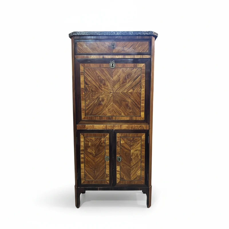 Chiffonier secretaire infantil Luis XVI cubierta mármol gris comienzos s.XX
