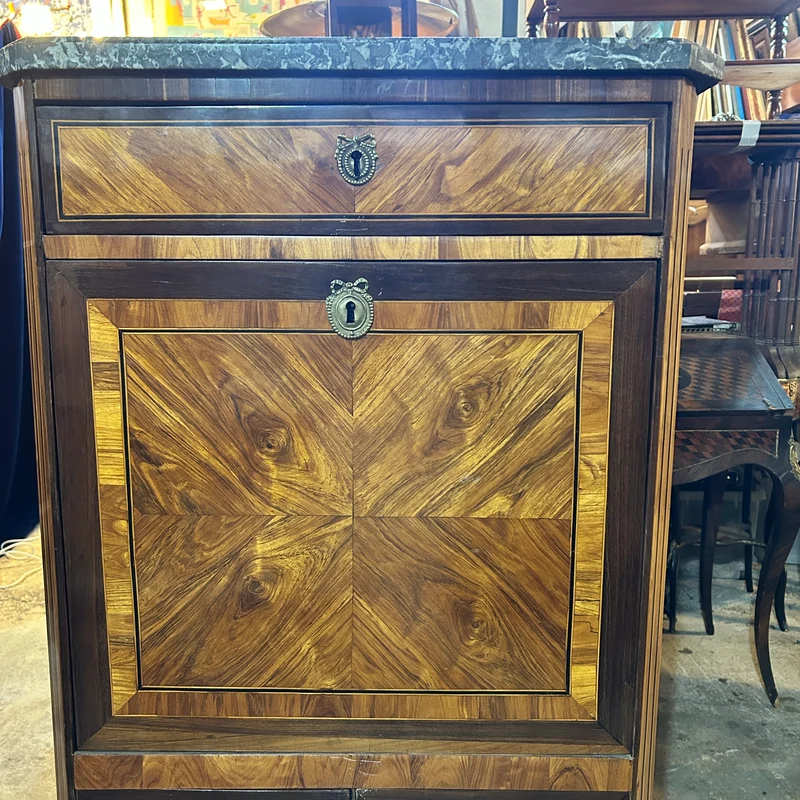 Chiffonier secretaire infantil Luis XVI cubierta mármol gris comienzos s.XX