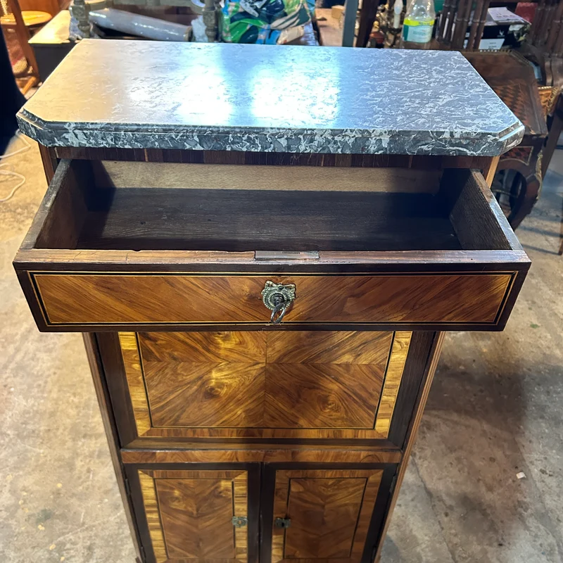 Chiffonier secretaire infantil Luis XVI cubierta mármol gris comienzos s.XX