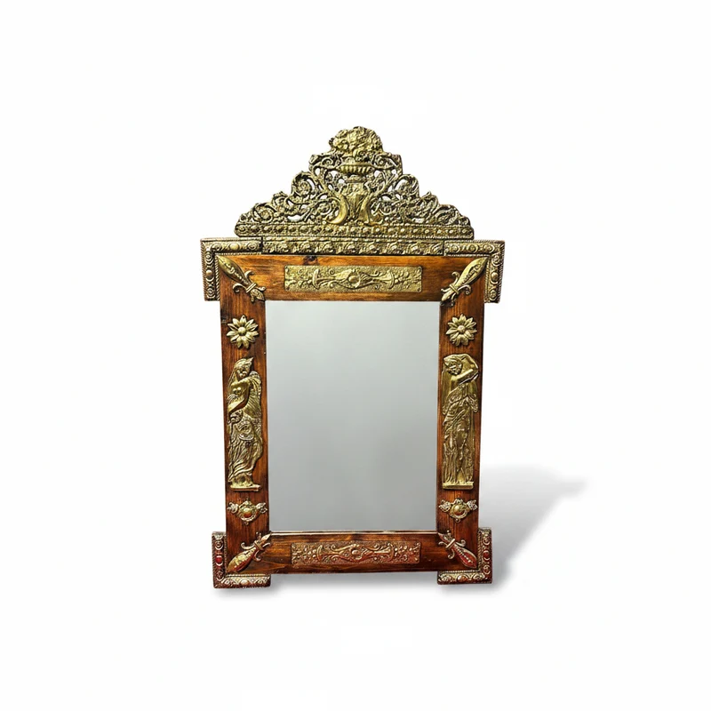 Espejo francés cariatides en latón estilo Napoleón III s.XIX