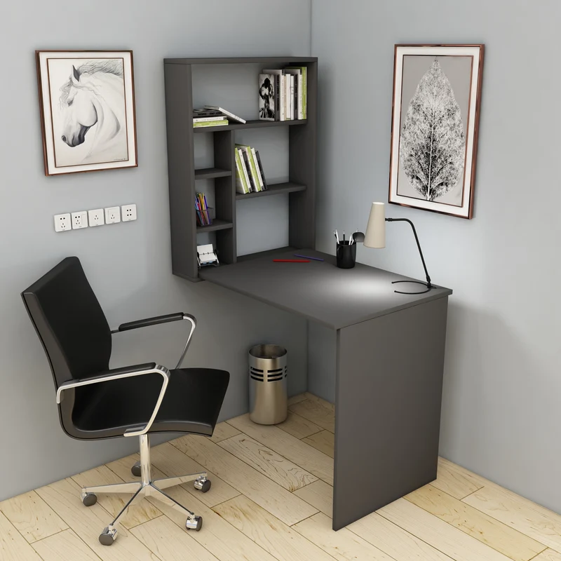 Sedir Foldable Desk with Shelves