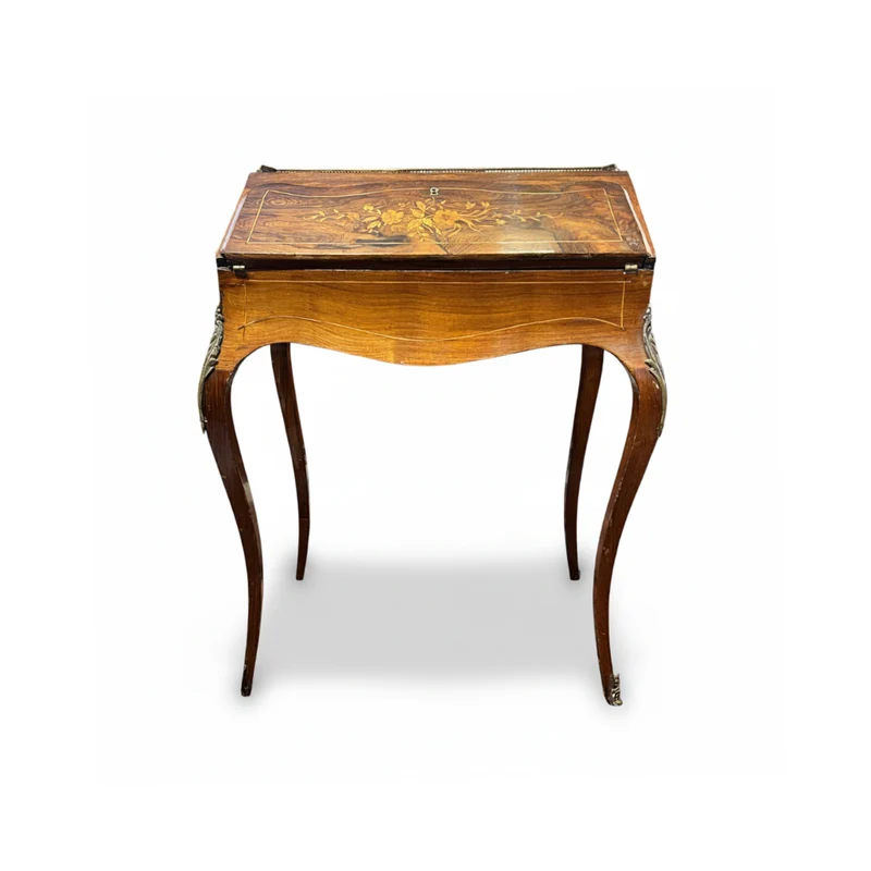 Secretaire francés de madera de nogal estilo Luis XV s.XX