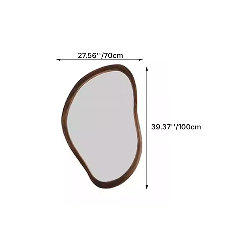 Traditional Vintage Irregular Plywood Glass Wall Mirror For Bathroom