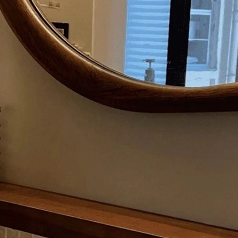 Traditional Vintage Irregular Plywood Glass Wall Mirror For Bathroom