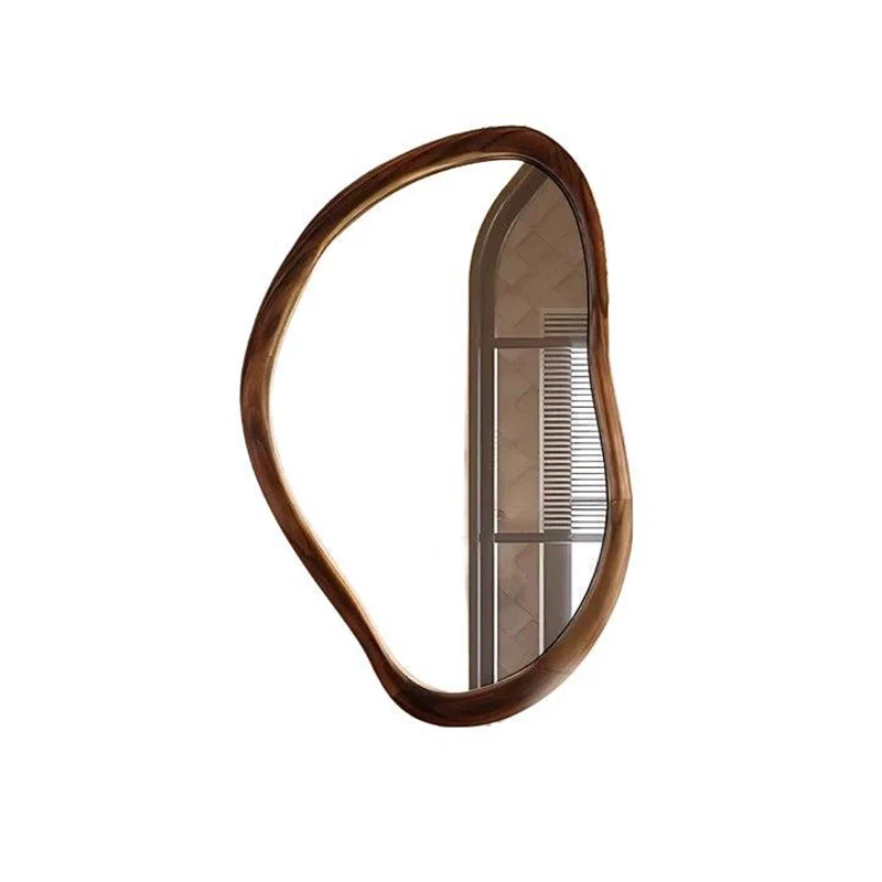 Traditional Vintage Irregular Plywood Glass Wall Mirror For Bathroom