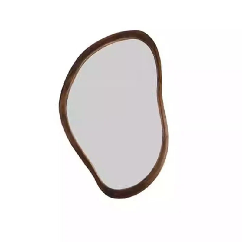 Traditional Vintage Irregular Plywood Glass Wall Mirror For Bathroom