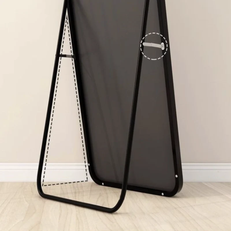 Modern Minimalist Arched Aluminum Alloy Glass Stainless Steel Full-Length Mirror Floor Stand For Living Room