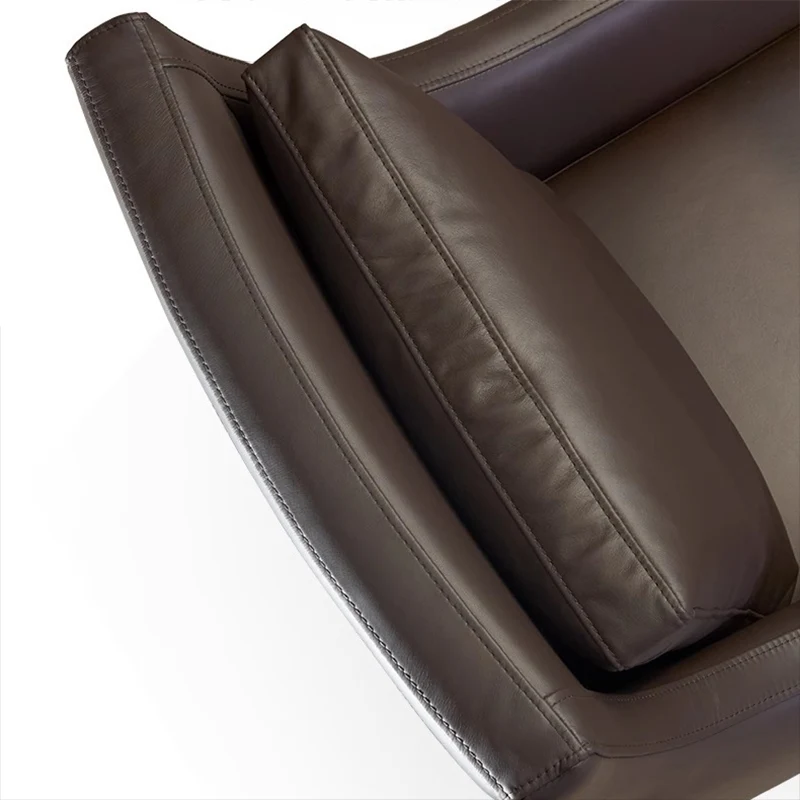 Modern Luxury Microfiber Leather Oak Wood Plywood Curved Square Desk Chair With Backrest Armrest For Home Office