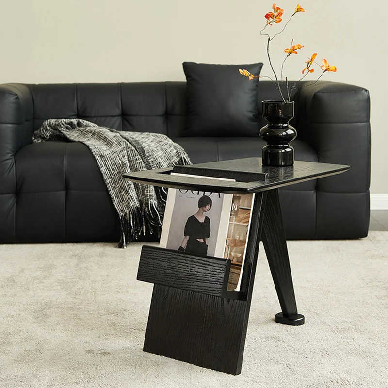 Modern Shabby Chic Geometric Rubberwood Lightweight End Table 1-Tier For Living Room