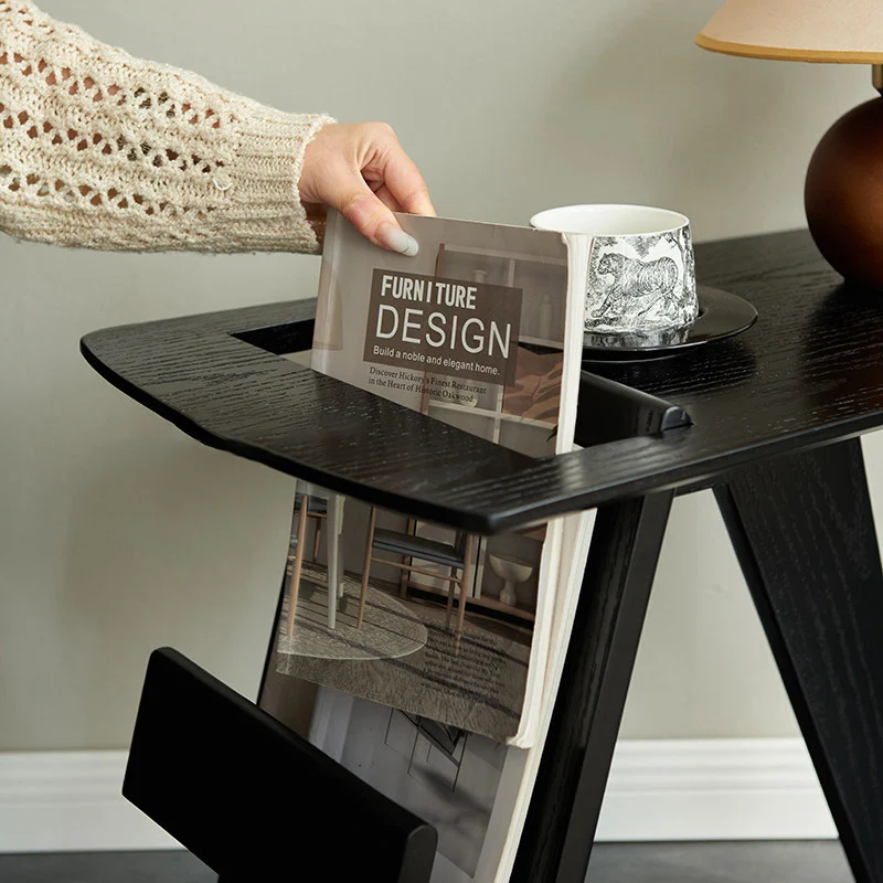 Modern Shabby Chic Geometric Rubberwood Lightweight End Table 1-Tier For Living Room