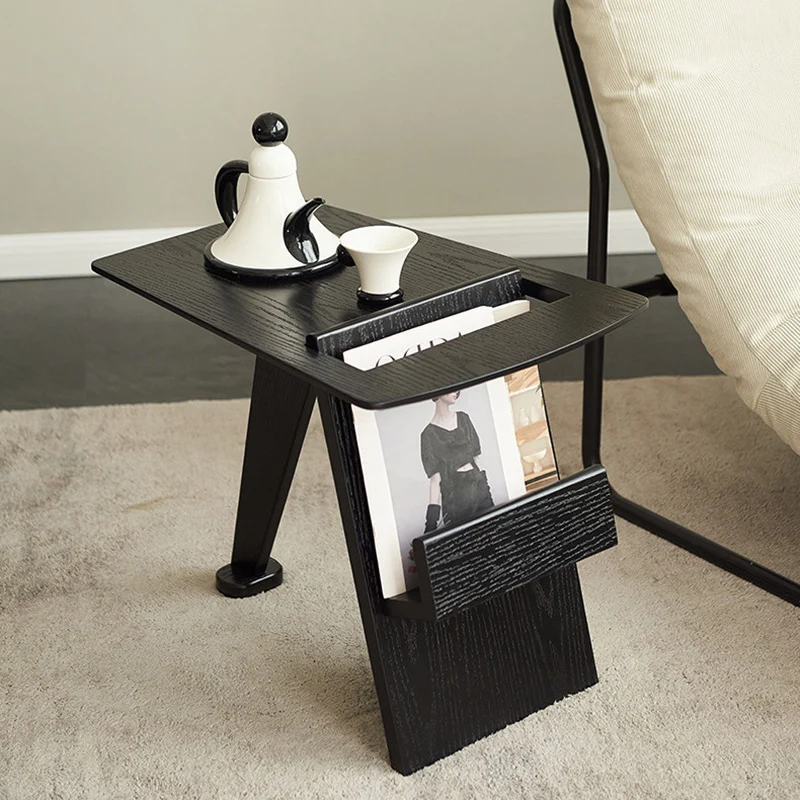 Modern Shabby Chic Geometric Rubberwood Lightweight End Table 1-Tier For Living Room