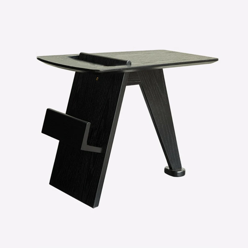 Modern Shabby Chic Geometric Rubberwood Lightweight End Table 1-Tier For Living Room