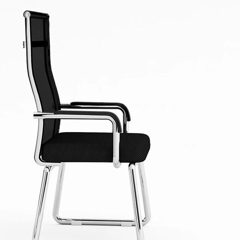 Modern Minimalist Steel Mesh Cantilever Curved Square Office Chair With Backrest Armrest For Home Office