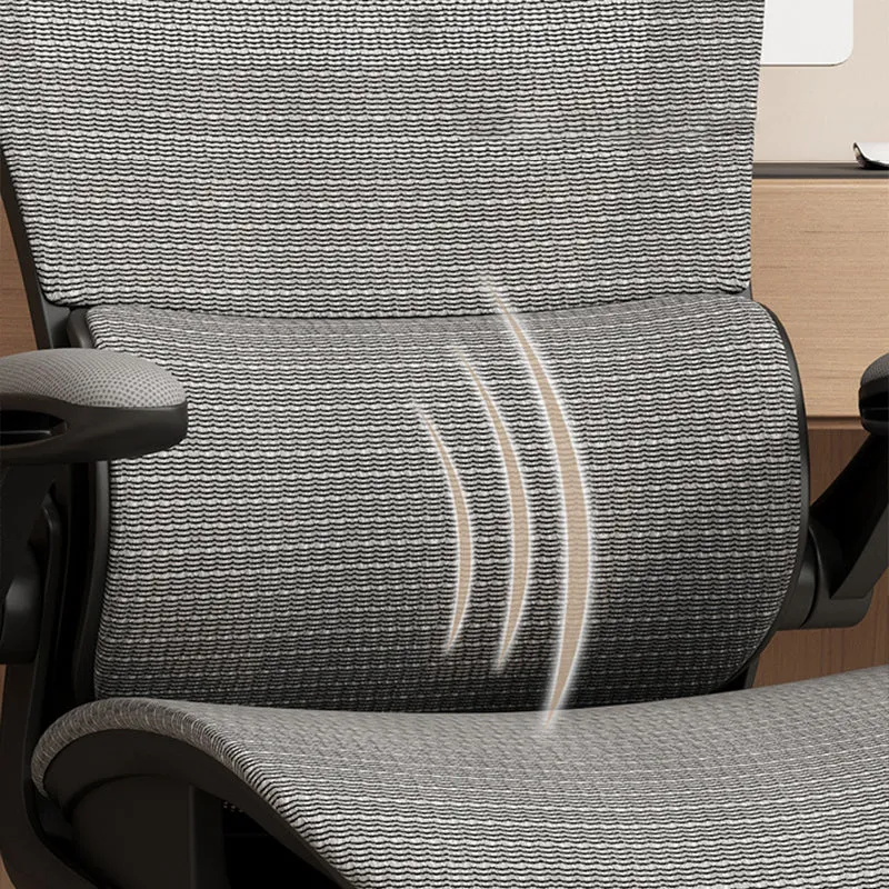 Modern Minimalist Steel Nylon Mesh Five-Star Curved Desk Chair With Backrest Armrest For Home Office