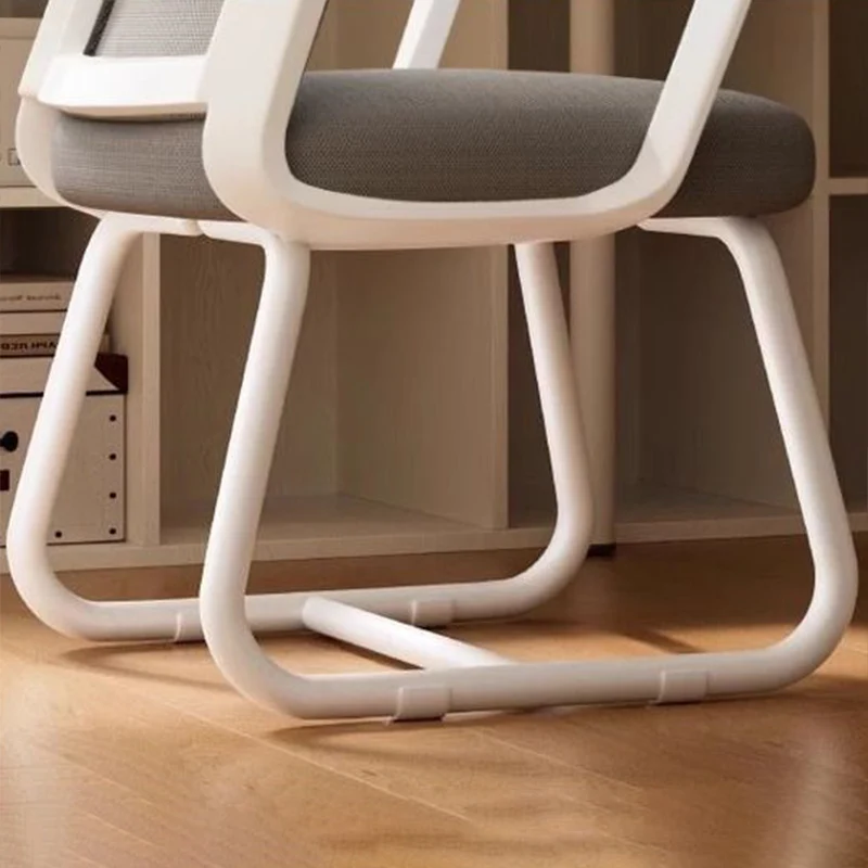 Modern Minimalist Mesh Metal Cantilever Square Desk Chair With Backrest Armrest For Home Office