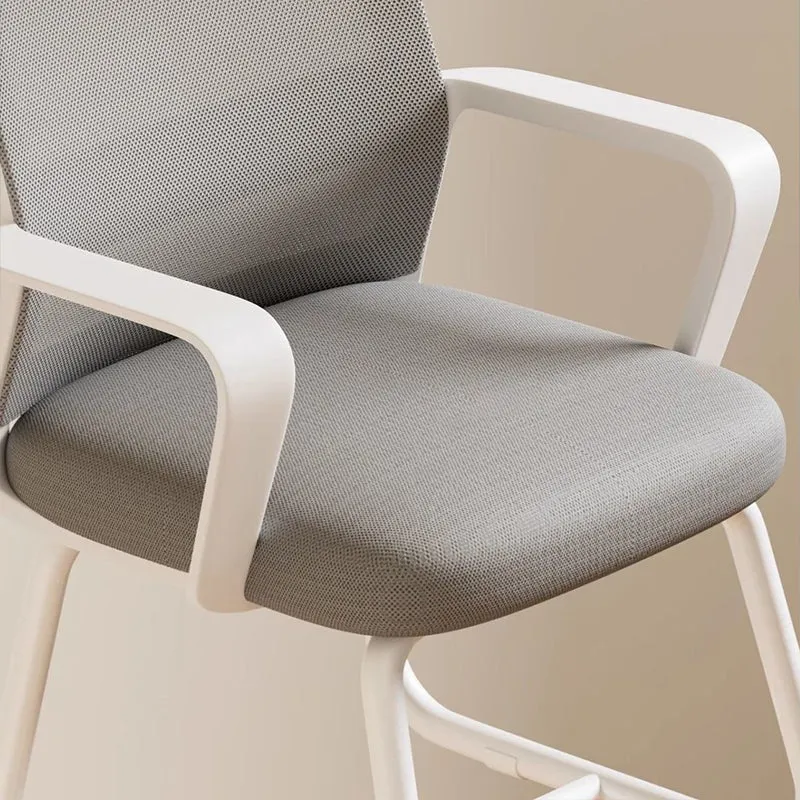 Modern Minimalist Mesh Metal Cantilever Square Desk Chair With Backrest Armrest For Home Office