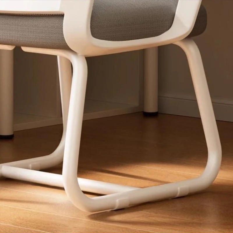 Modern Minimalist Mesh Metal Cantilever Square Desk Chair With Backrest Armrest For Home Office