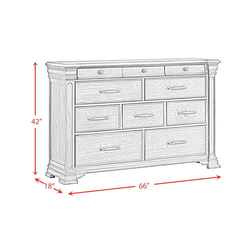 Elements International Kings Court B.10315.DR 10-Drawer Dresser