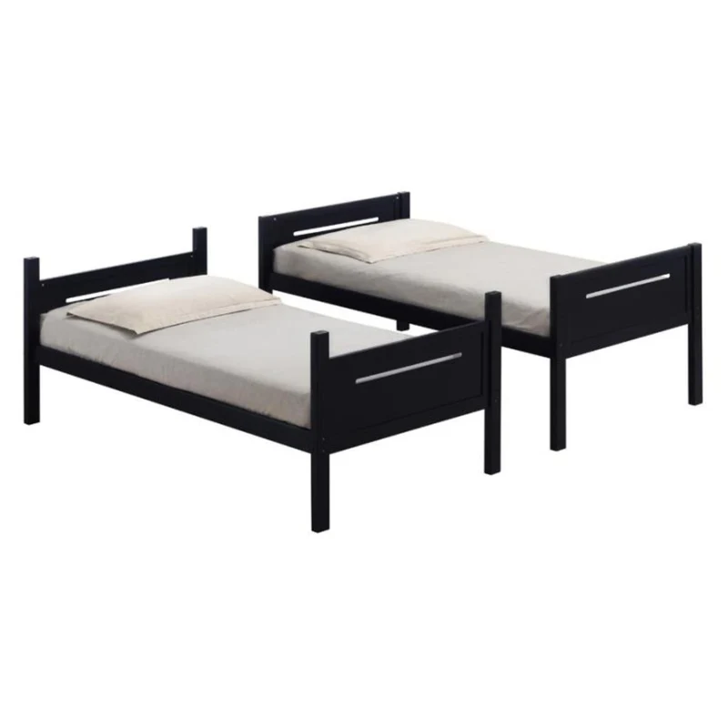 Coaster Furniture Littleton 405051BLK Wood Twin Over Twin Bunk Bed - Black